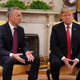 NATO Secretary General Jens Stoltenberg (L) and President Donald Trump talk to reporters in the Oval Office at the White House April 2, 2019 in Washington, DC.